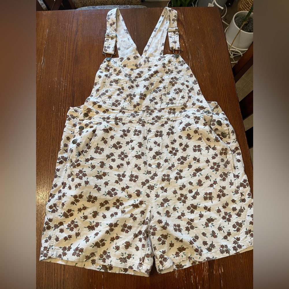 Linen Floral Cream/White Romper